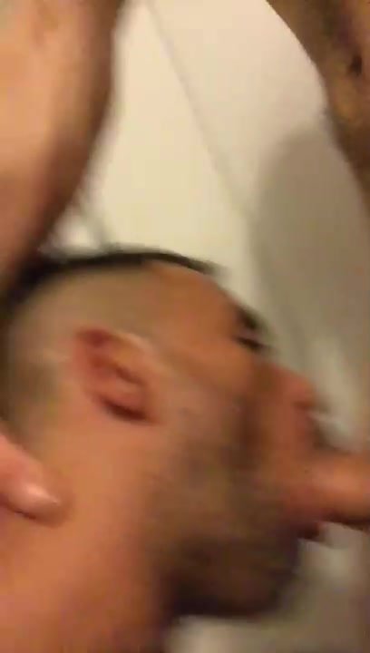 Hungry fag being face fucked
