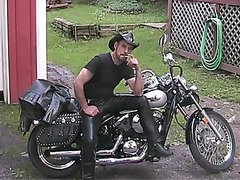 Biker smoking - video 9