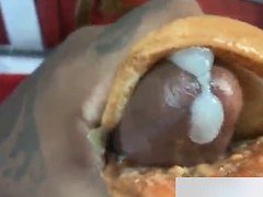 Black man fucks McChicken burger