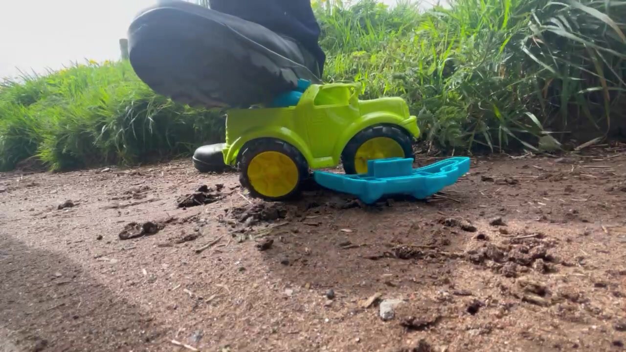 Toy car crushed