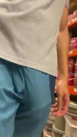 Twink shows off huge bulge freeballing at home depot
