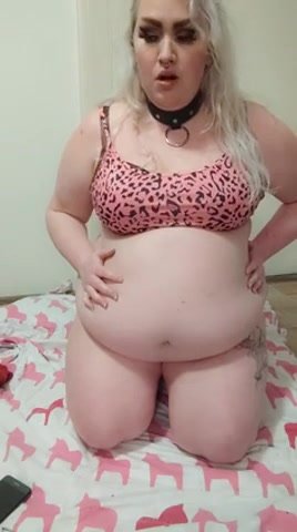 obese bbw girl white stuffing belly to the limit