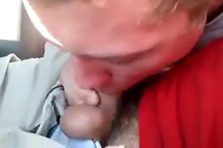 Blonde boy sucks daddy in the car