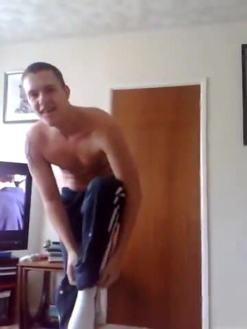 White boy dancing naked