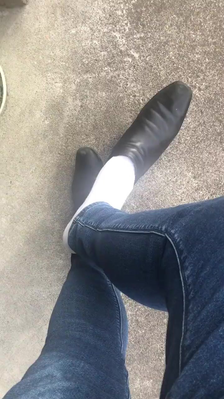 Master shows his stinky shoes and sock
