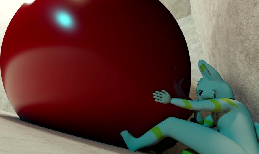 a giant balloon in a perfect room (popping)