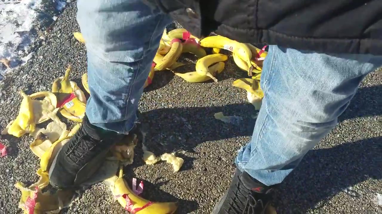 Mass Crushing Bananas in Size 12 Jordans