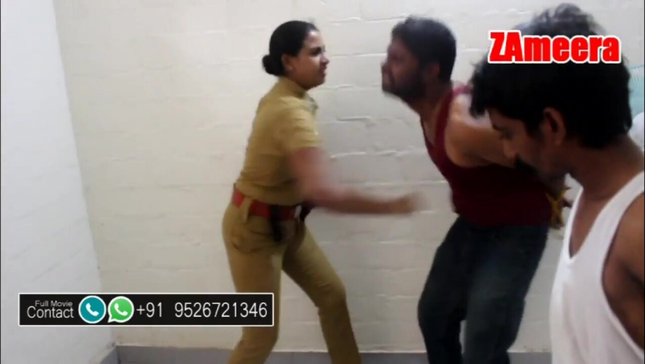 tough policewoman vs. male criminals