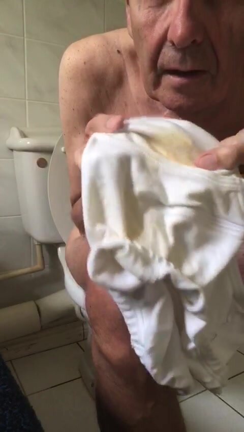 My slave enjoying shitty stained underwear