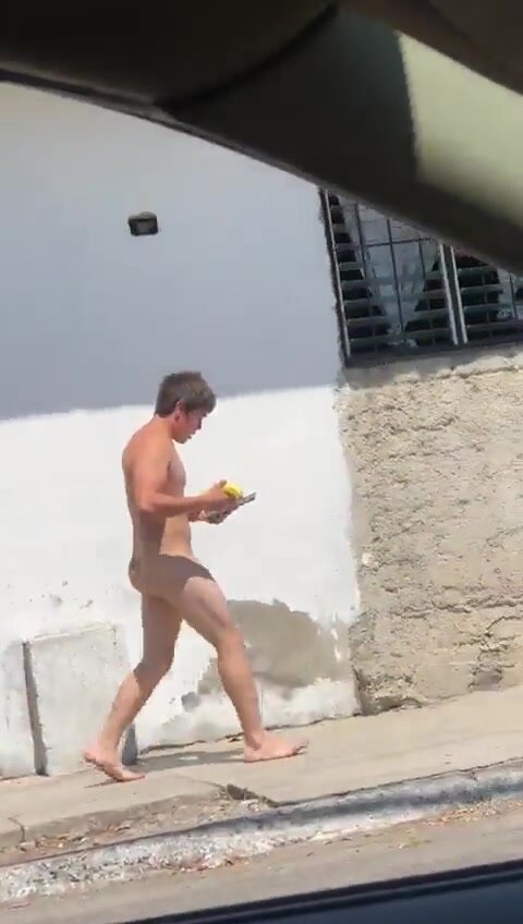 Naked walk on the street