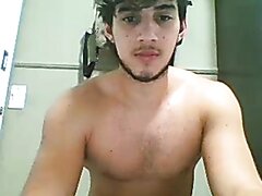 Brazilian guy jerks and shows ass on cam for money