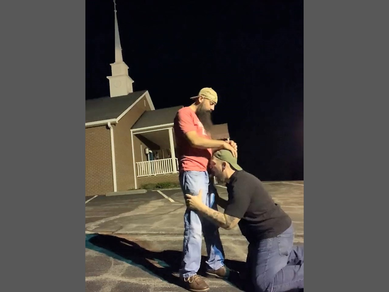 Country Guy sucked in front of Church