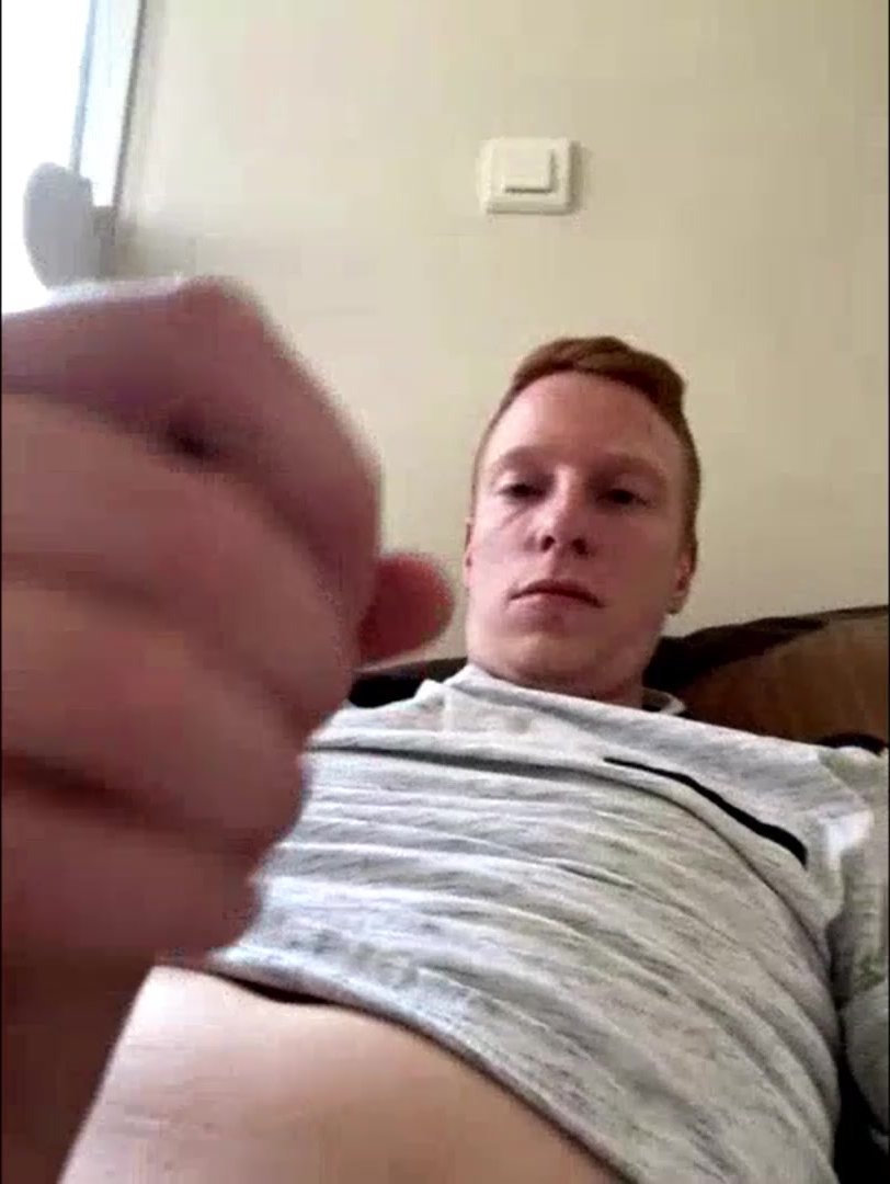 Sexy red man jerking off