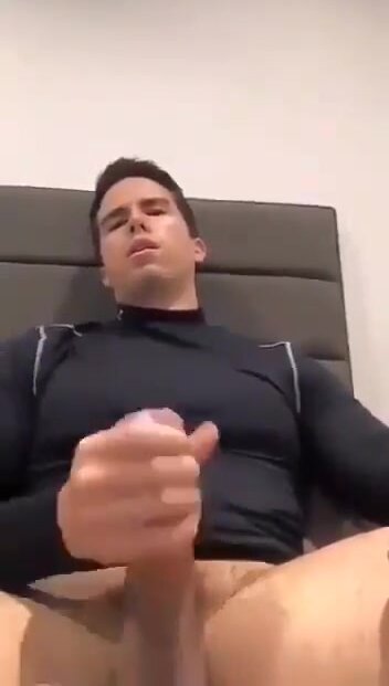 pulls his pud until cum rockets out