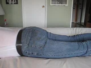 Pissing jeans on the bed