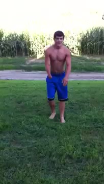 Athletic RBE amputee doing backflips