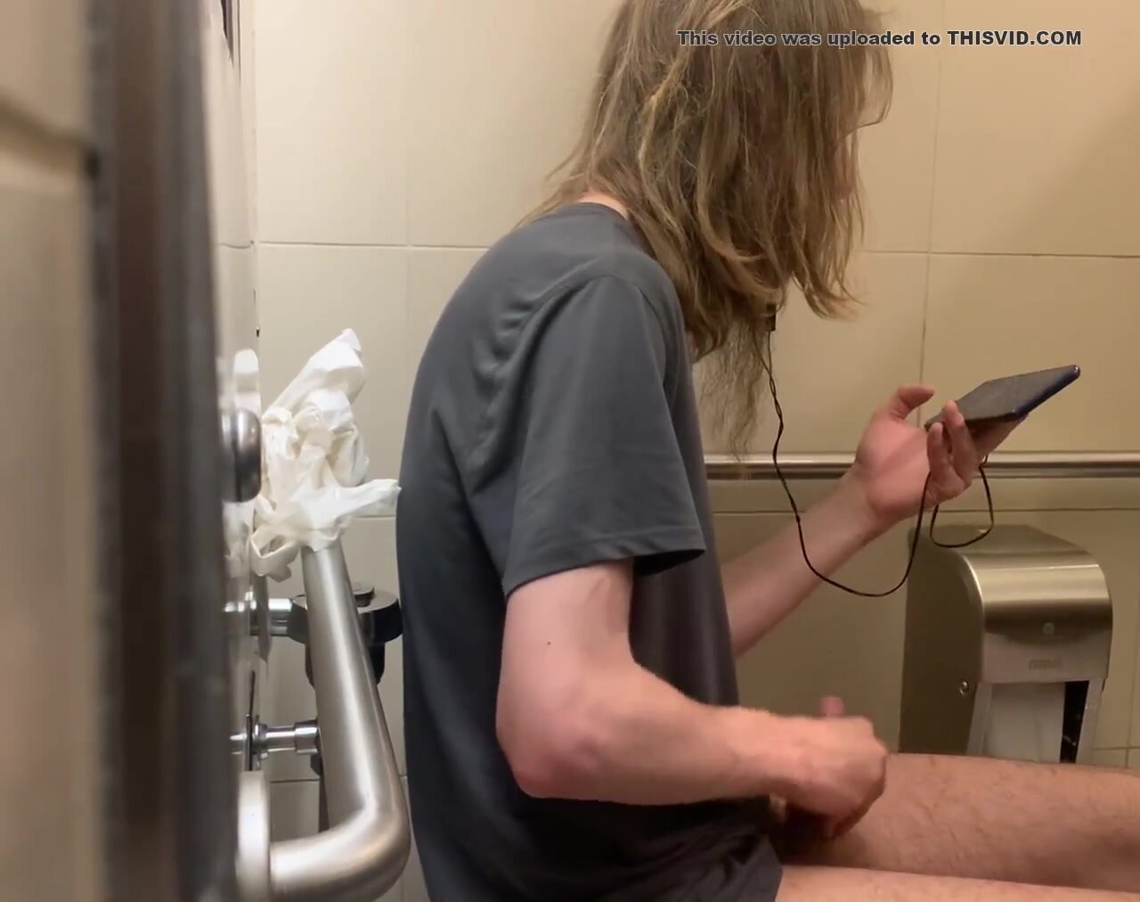 Long Haired Blond in Toilet