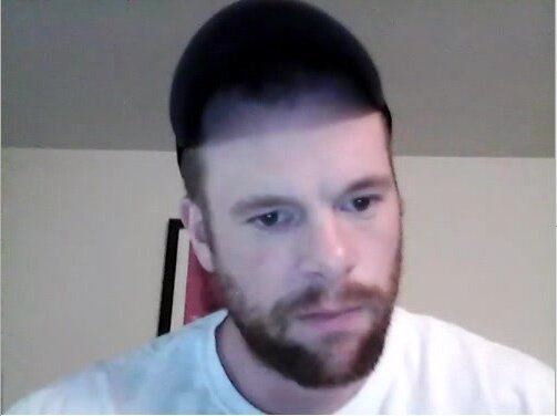 Bearded man shows his hole