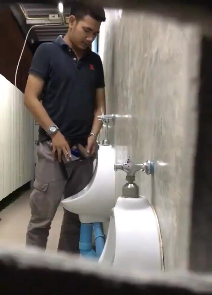 uncut dick at urinal