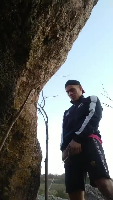 pissing outside with big softie