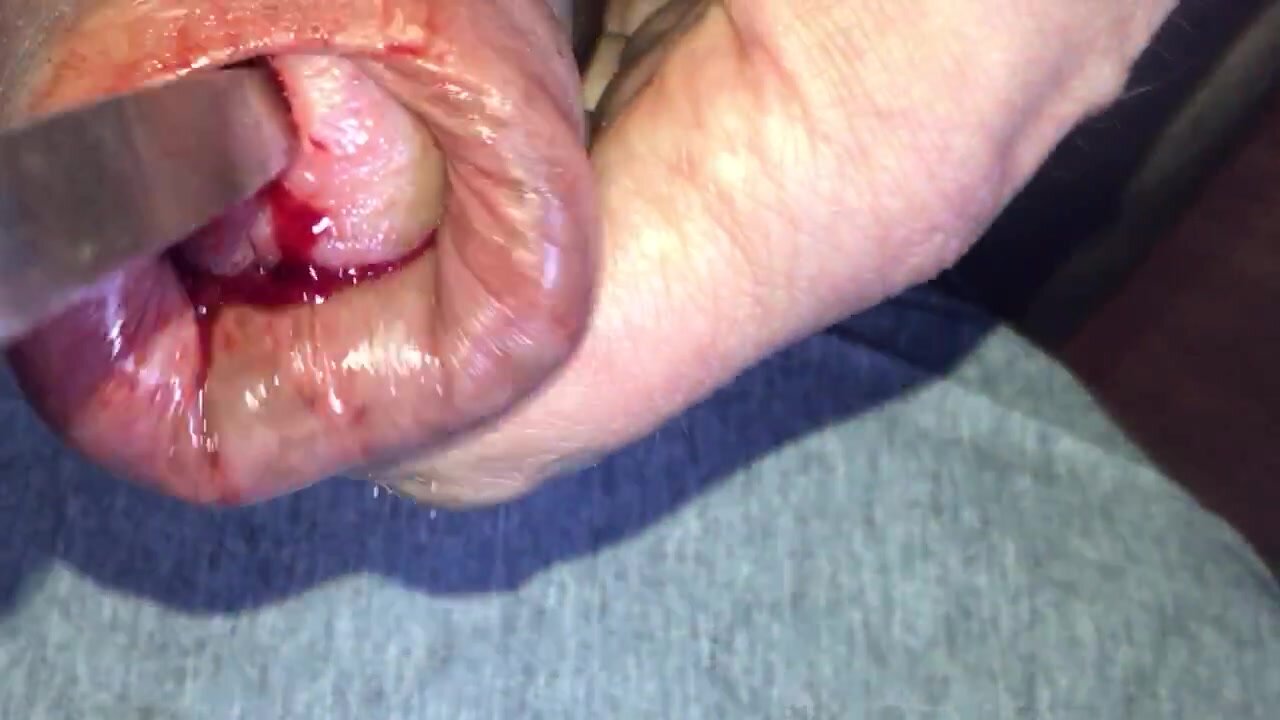 Destroy pumped Dick with nail file in ... Peehole