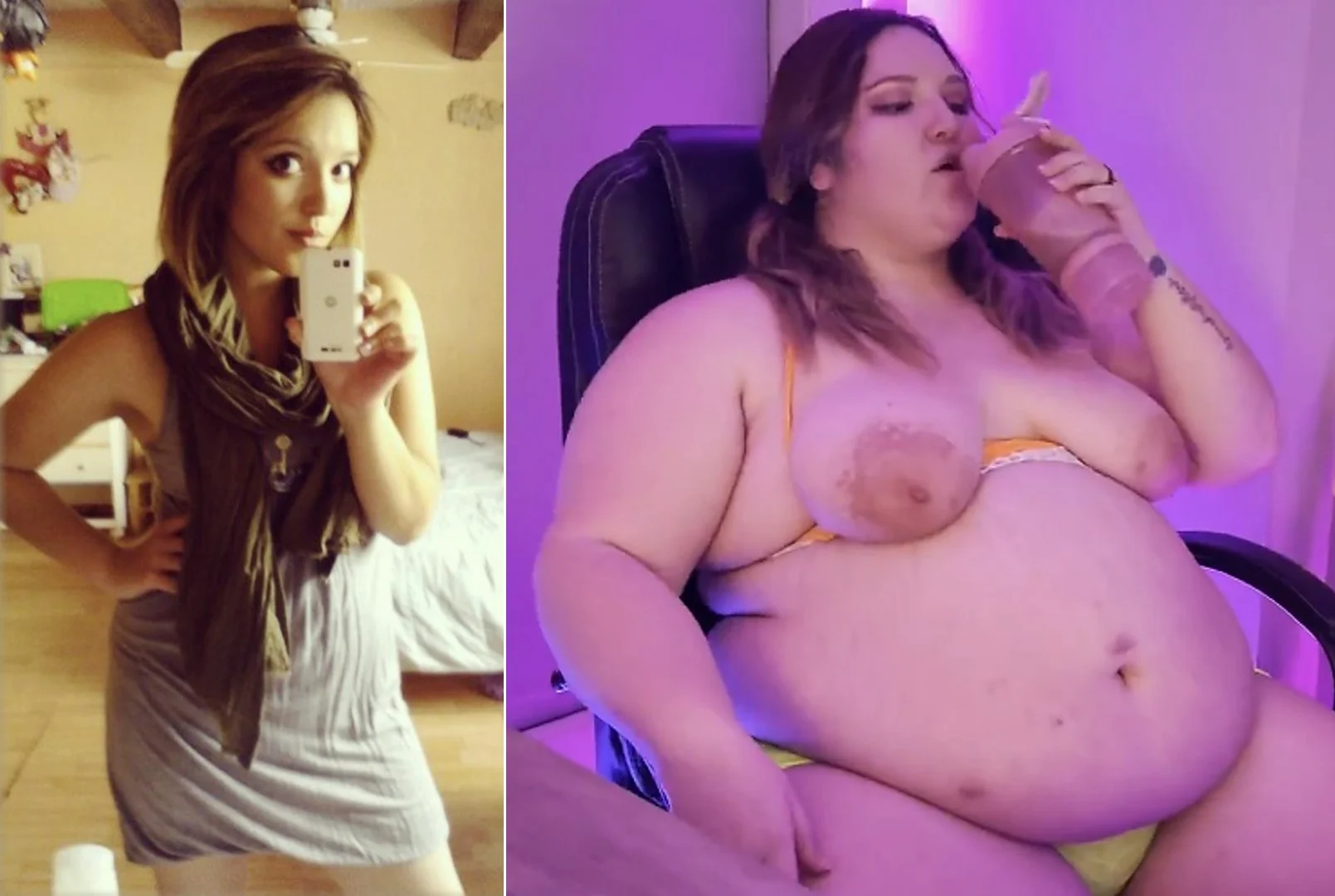 Bbw Feederism Porn - Cute Feedee's Weight Gain journey - ThisVid.com