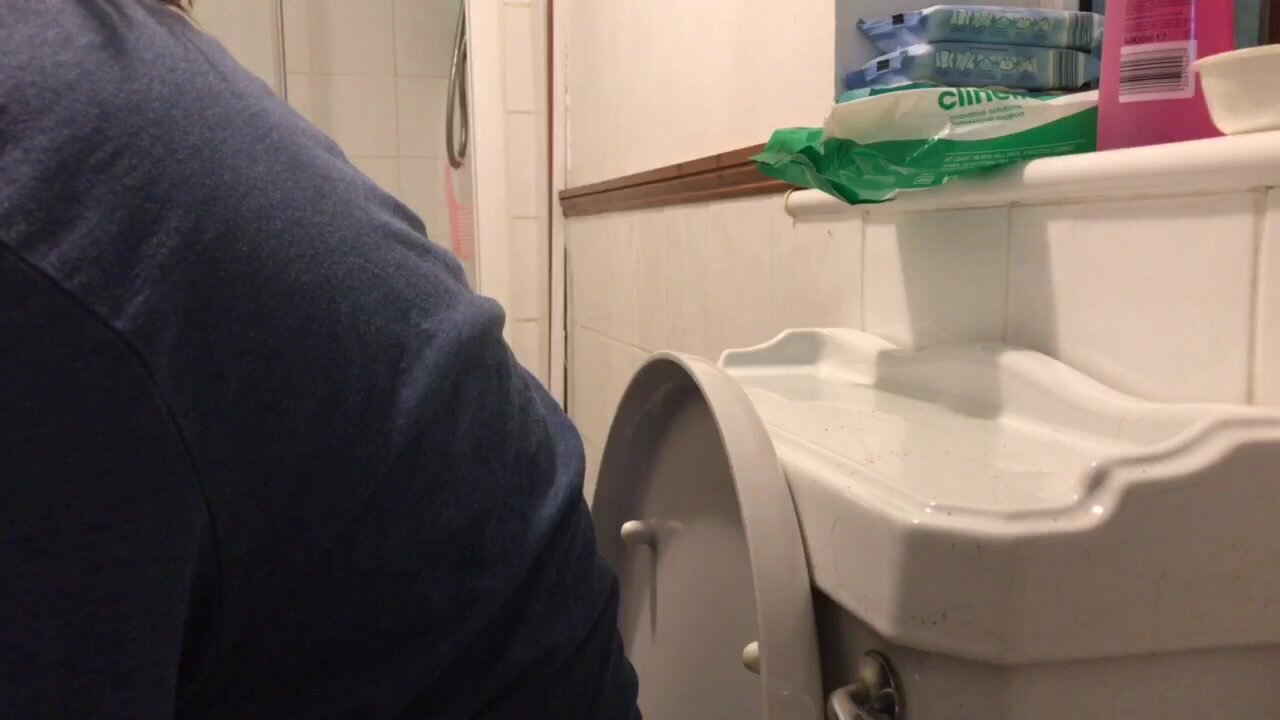 Trans girl takes DESPERATE SLOPPY toilet shit!