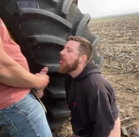 Quick BJ by the tractor