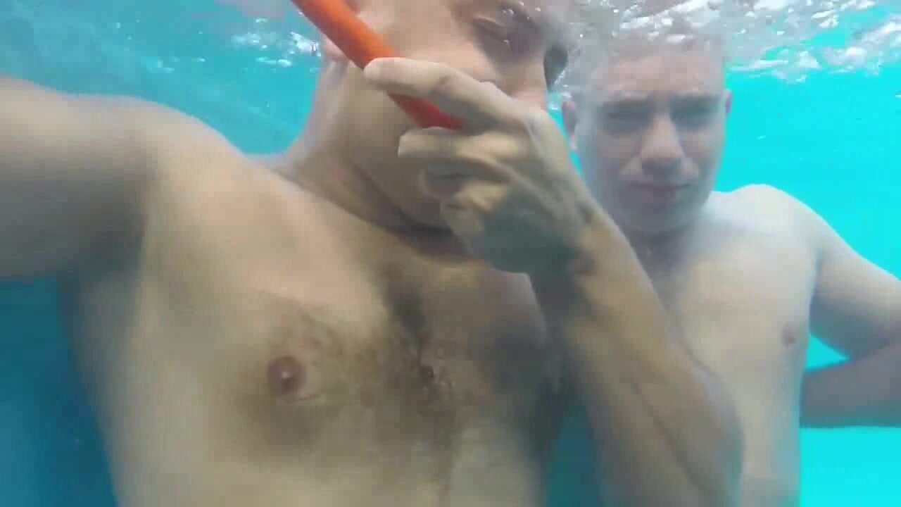 Barefaced hotties snorkeling underwater