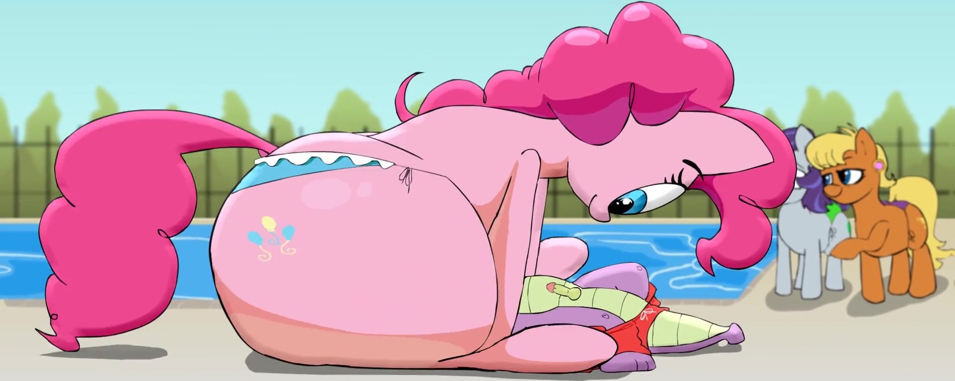 Pinkie Pie Sits On Spike's Face