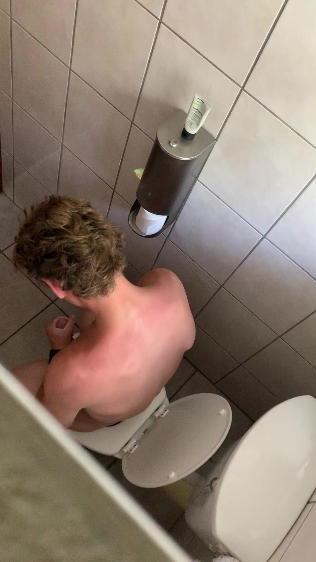 South African boy cum in camp toilet