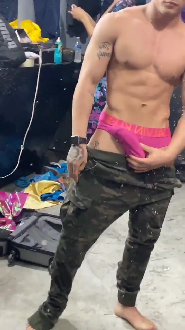 Mexican stripper showing his big bulge