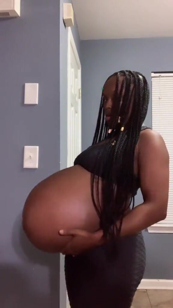 ebony huge big belly pregnant