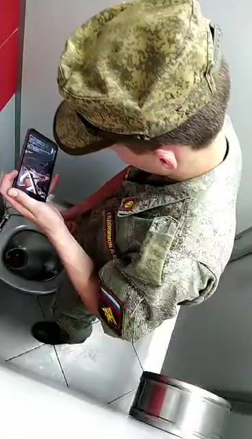 soldier cumming in toilet stall