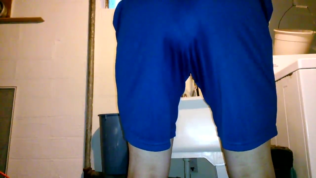 cute asian boy poops his blue shorts again