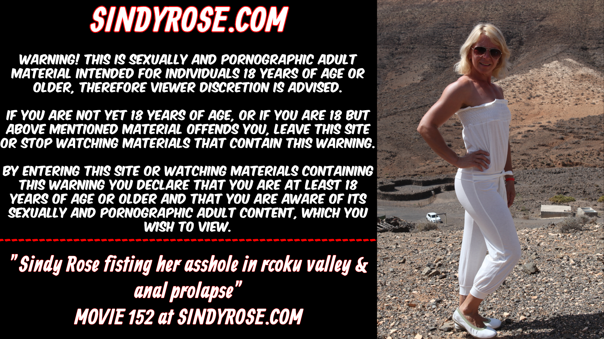 Sindy Rose fisting anal in rocky valley & prolapse