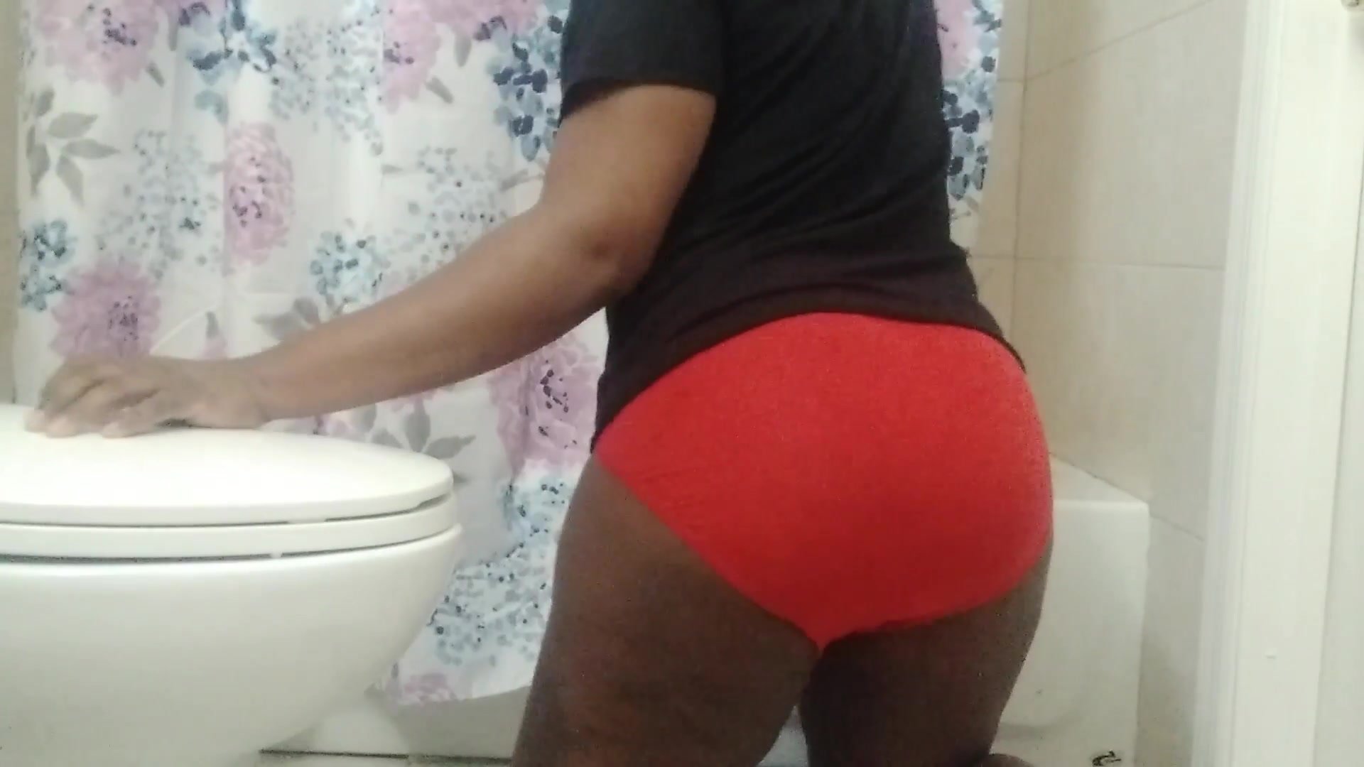 Massive Red Panty Poop