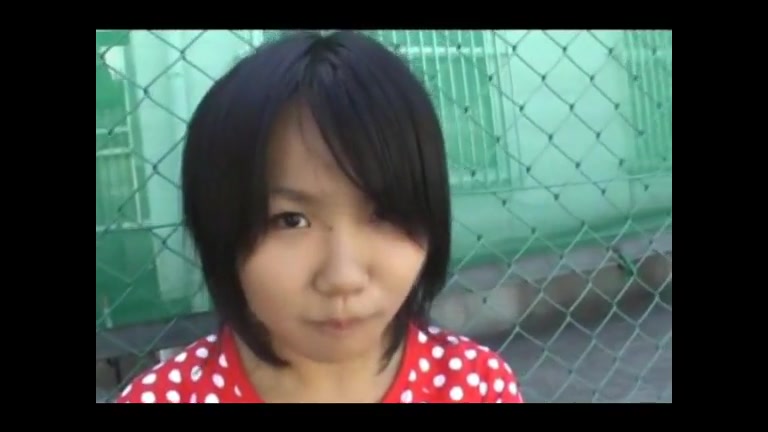 Pretty Asian girl taking a dump in public