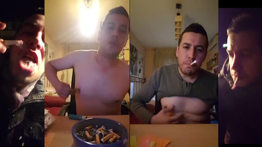 Smoking and stubbing out on tits