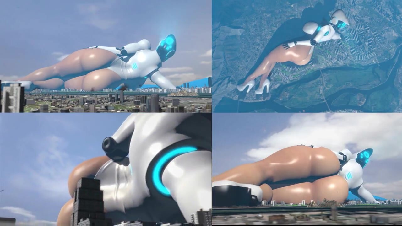 Alien Giantess Crushes City With Her Ass