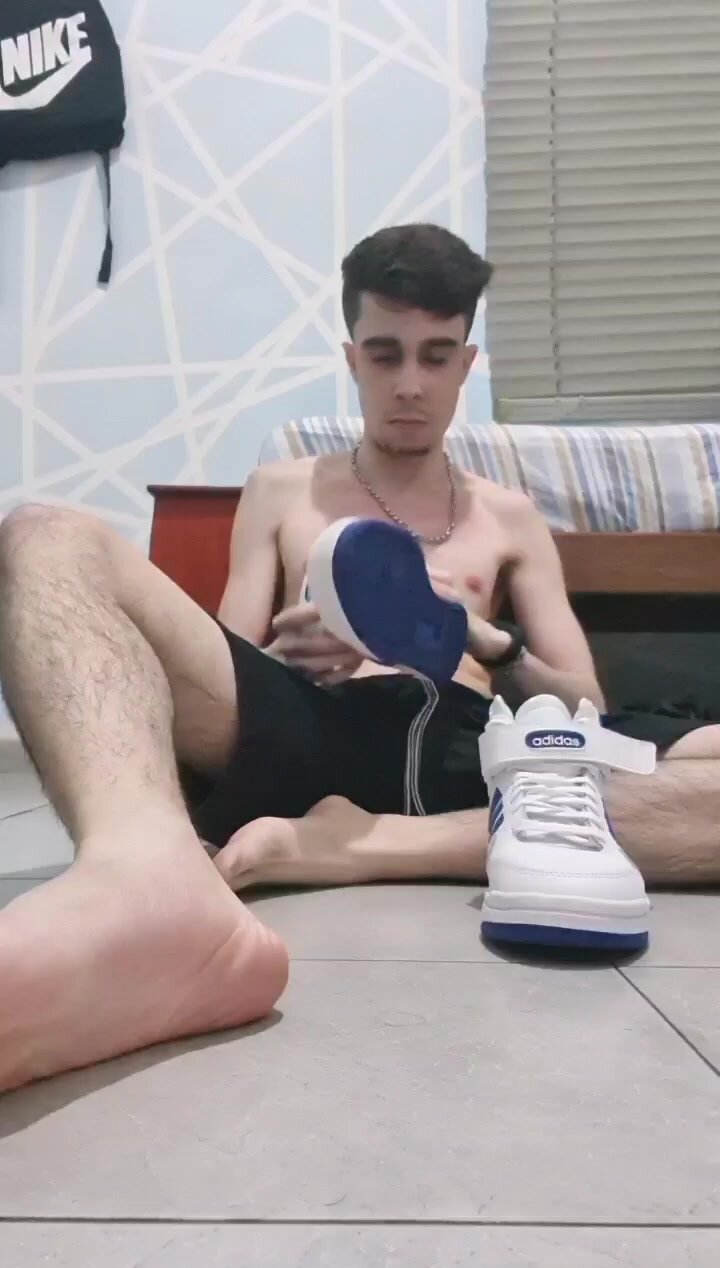 Adidas sneakers being fucked