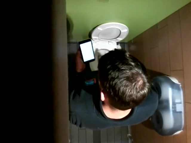 Fit young builder caught having a wank in toilet 2