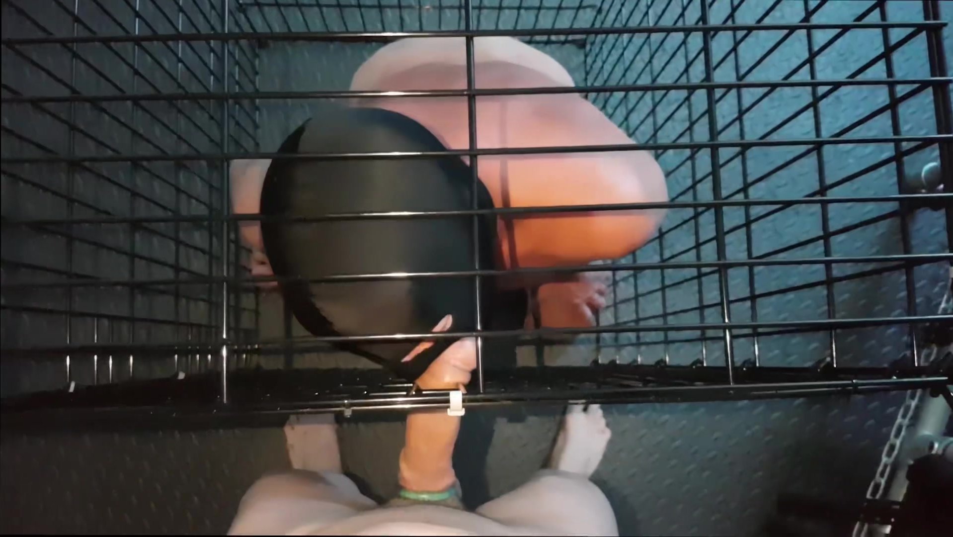 # 4 Master Alecs - Face fucking in cage and mouth spit