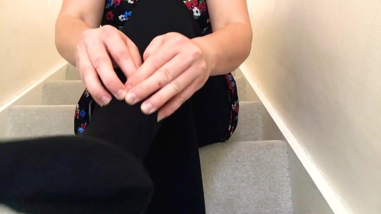 Pantyhose foot tease