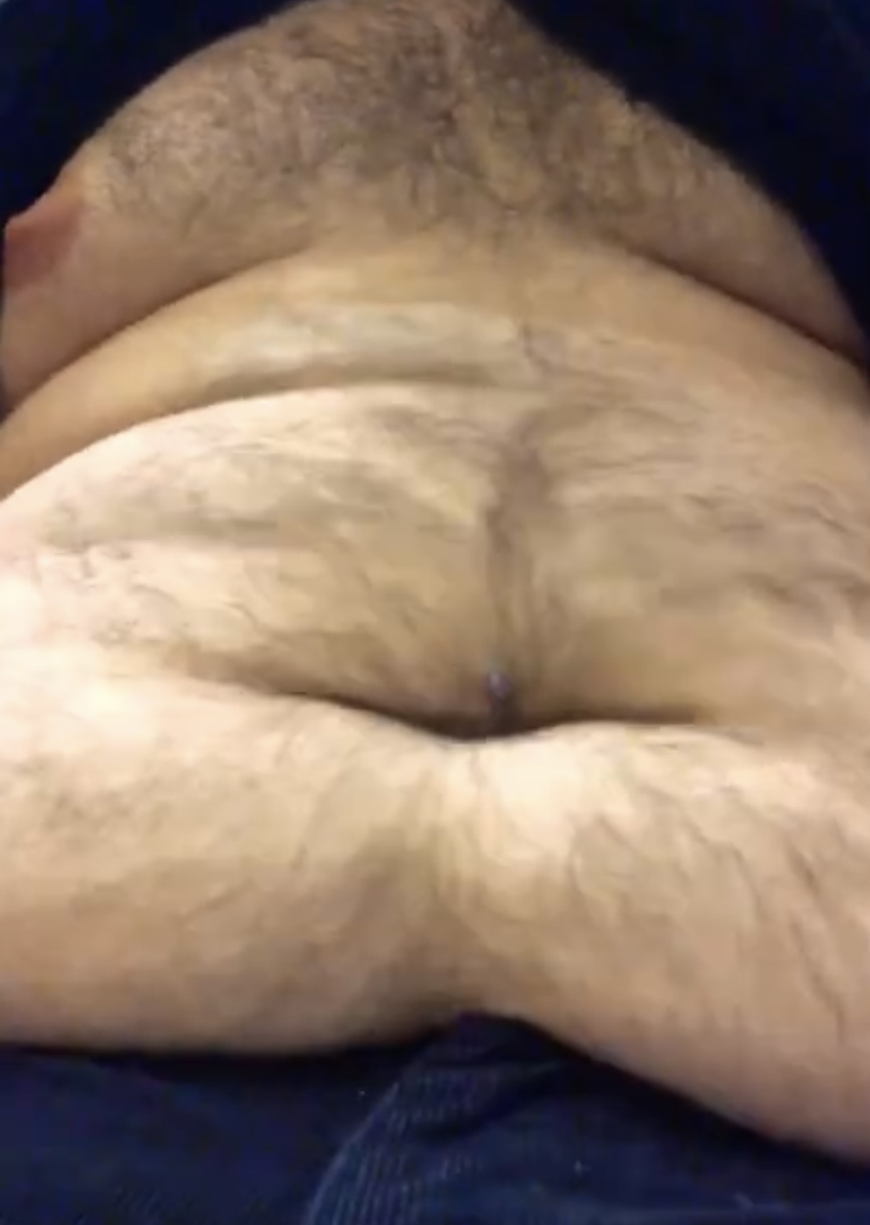 Guy with big gut rolls his stomach (part 2)