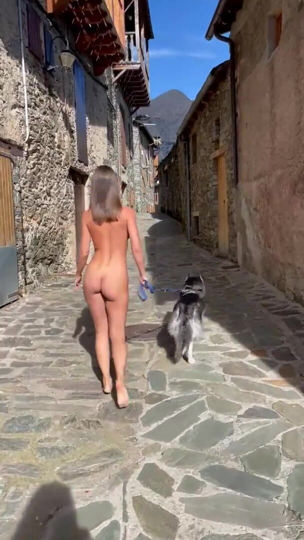 Naked walk through the old streets