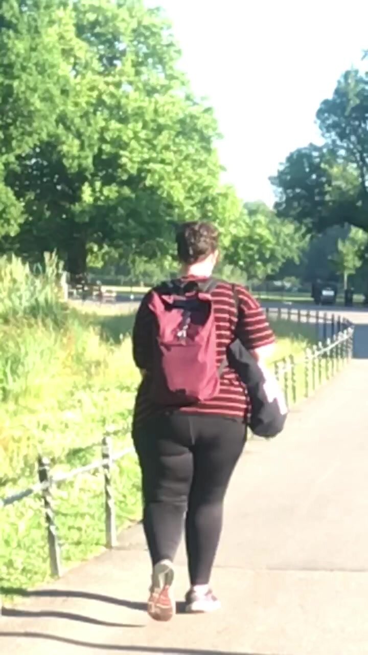 Sexy Bbw walking in the park