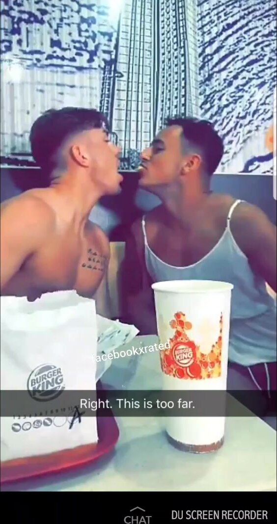 Straight guys sucks their friend at burger king