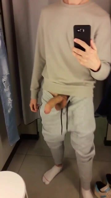 DRESSING ROOM HUGE COCK EXPOSED