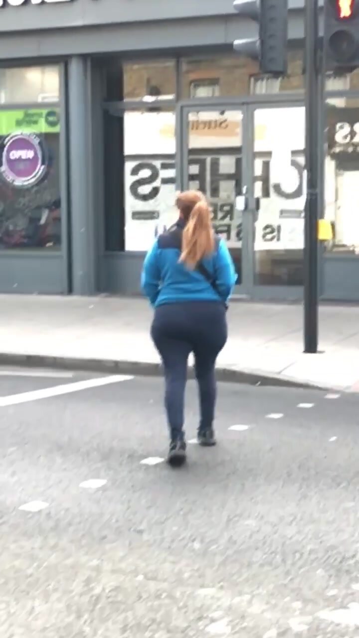 Amazing brunette ass in public